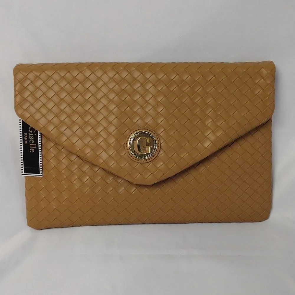 Giselle Paris - Esme Woven Clutch - Camel